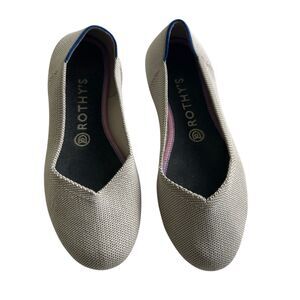 Rothy’s The Flat Round Toe Shoe Sz 8 Stretch Slip On Comfort Gray